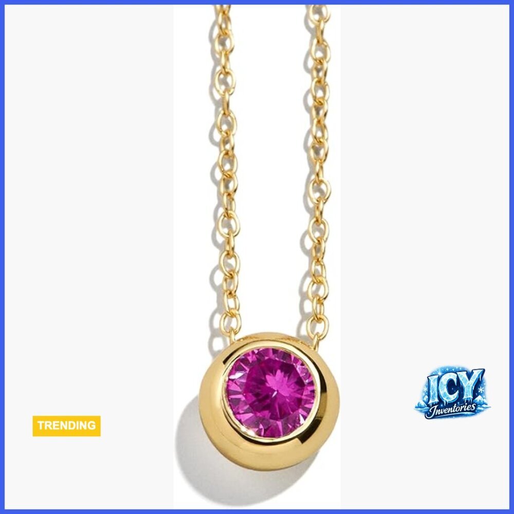 18K Gold-Plated Sterling Silver Birthstone Pendant Necklace